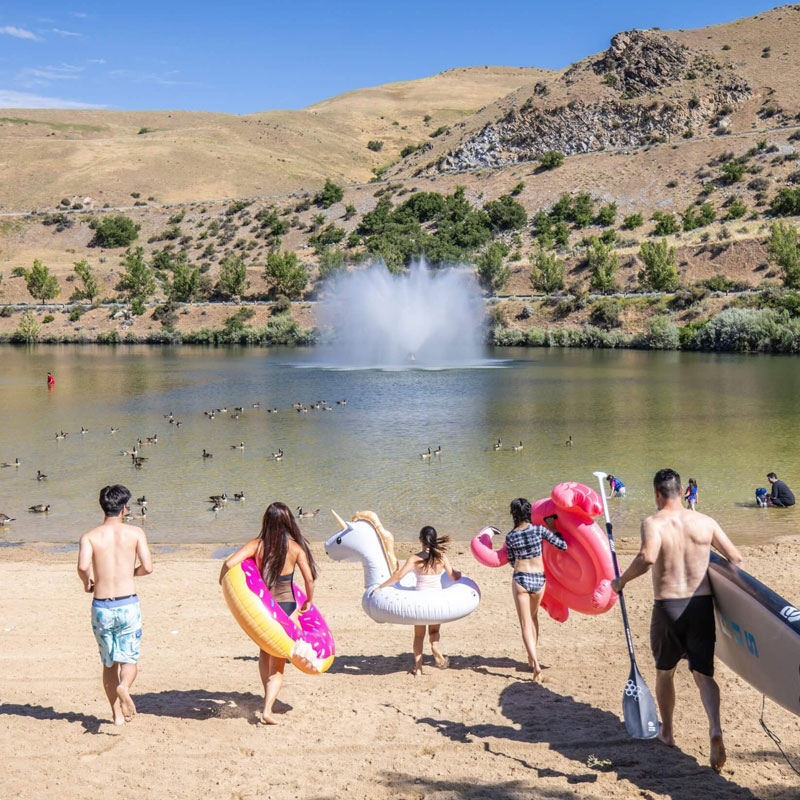 Experience outdoor fun at Lucky Peak Reservoir, offering activities like boating, fishing, and hiking with breathtaking views, all near Simple Suites Boise.